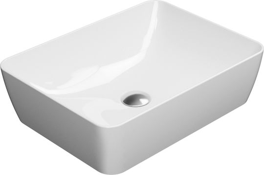 GSI Sand Επικαθήμενος Νιπτήρας Πορσελάνης 60x38x11cm Λευκός