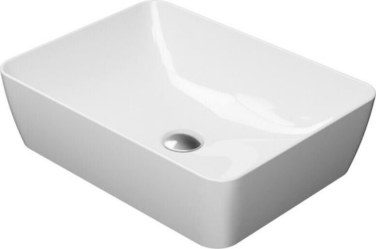 GSI Sand Επικαθήμενος Νιπτήρας Πορσελάνης 60x38x11cm Λευκός