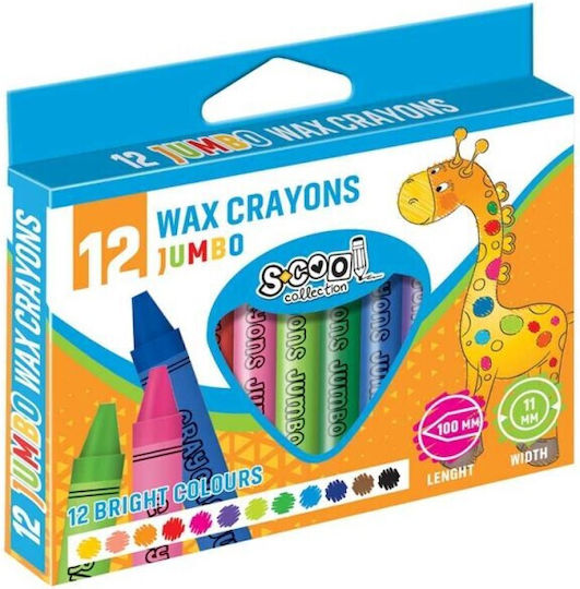 Wax Crayons Round Shape Easy To Sharpen Water-resistant Set 12 Colors