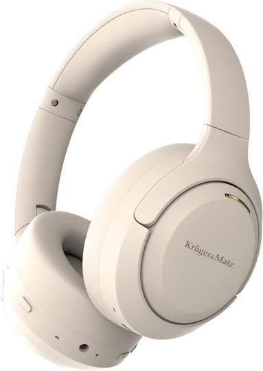 Kruger & Matz F8A Ασύρματα / Ενσύρματα Over Ear Ακουστικά Μπεζ