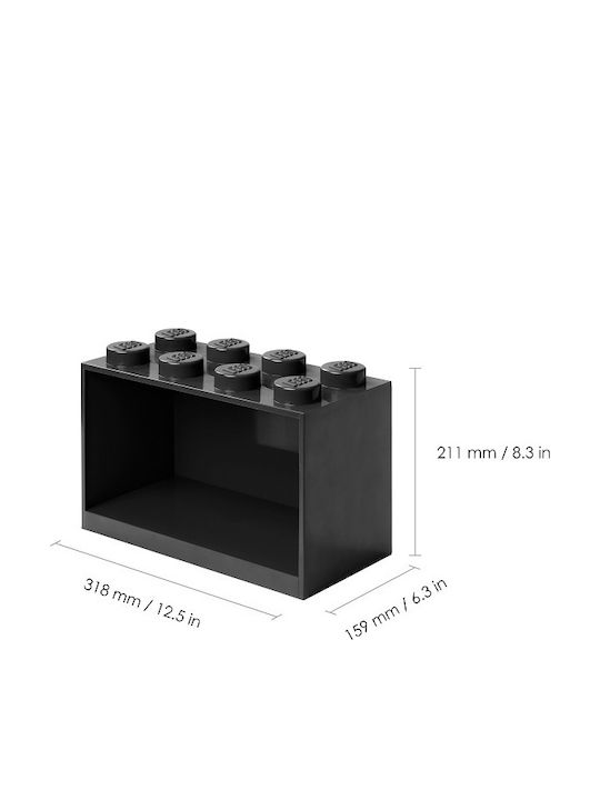 Παιδική Ραφιέρα Stone Shelf Set Τοίχου Μαύρη 21.1x21.1x31.8εκ.