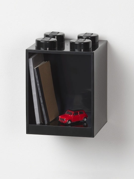Kids Shelf Box Wall Landscape 4 Studs Floor Black 16x16x21cm
