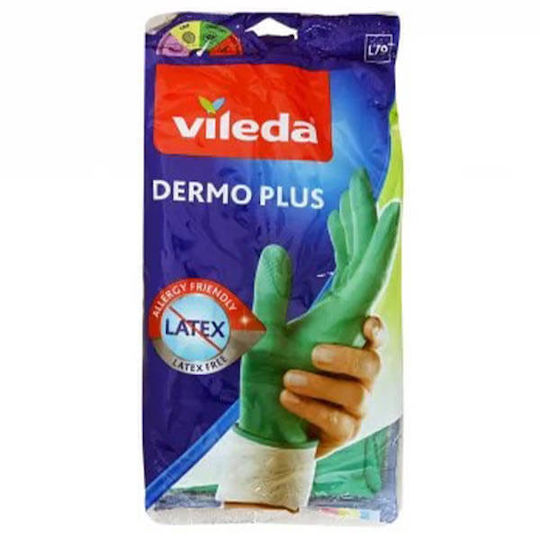 Vileda Oven Gloves Dermo Plus Nitrile Large Green 1pcs
