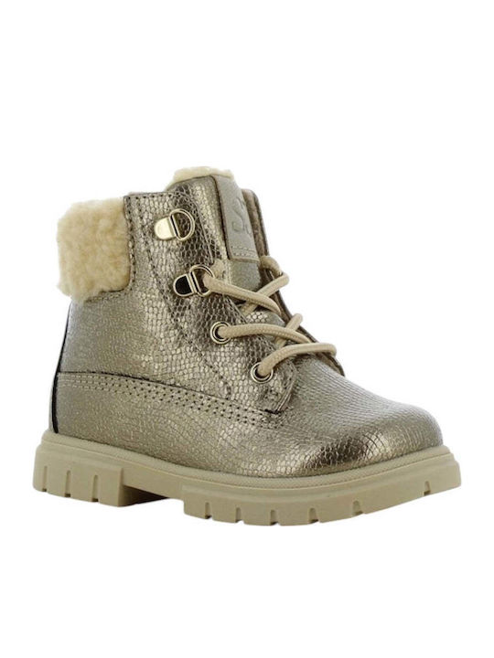 Anatomical Kids Boots with Laces Gold