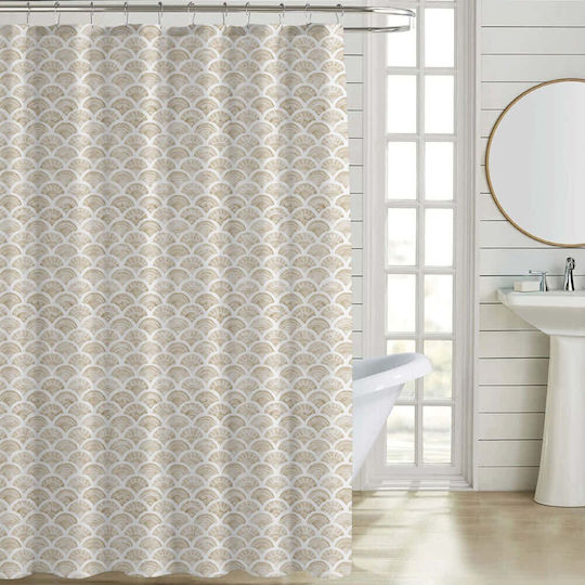 Ankor Geometric Shower Curtain 180x200cm Beige 846351 Ankor Geometric Shower Curtain 180x200cm Beige 846351