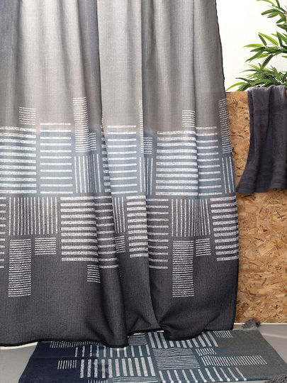 Palamaiki Skyline Κουρτίνα Μπάνιου Υφασμάτινη 180x200 cm Γκρι