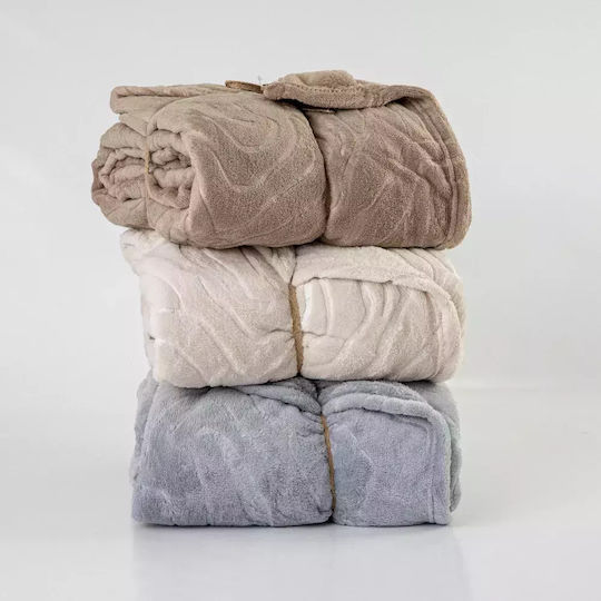 Borea Jungle Fleece Single Blanket 160x240cm Ecru