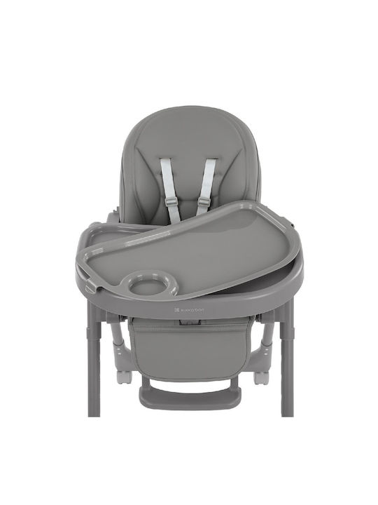 Kikka Boo Pastello 2 Foldable Baby Highchair with Adjustable Height Gray