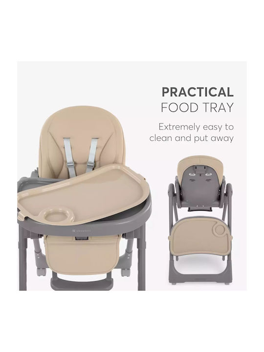 Kikka Boo Pastello 2 Foldable Baby Highchair with Adjustable Height Beige