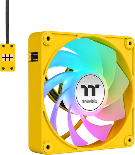 Thermaltake CT120 EX Umkehrklinge Gehäuselüfter (2000rpm / 65,82cfm) mit ARGB Beleuchtung und Verbindung 3-polig / 4-Pin PWM 3 Stück Bumblebee