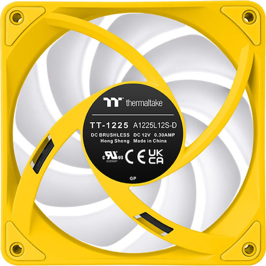 Thermaltake CT120 EX Umkehrklinge Gehäuselüfter (2000rpm / 65,82cfm) mit ARGB Beleuchtung und Verbindung 3-polig / 4-Pin PWM 3 Stück Bumblebee