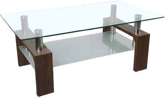 Mese De Cafea Rectangular Central Cameron Din Lemn Transparent L110xL60xÎ45cm EM950,3