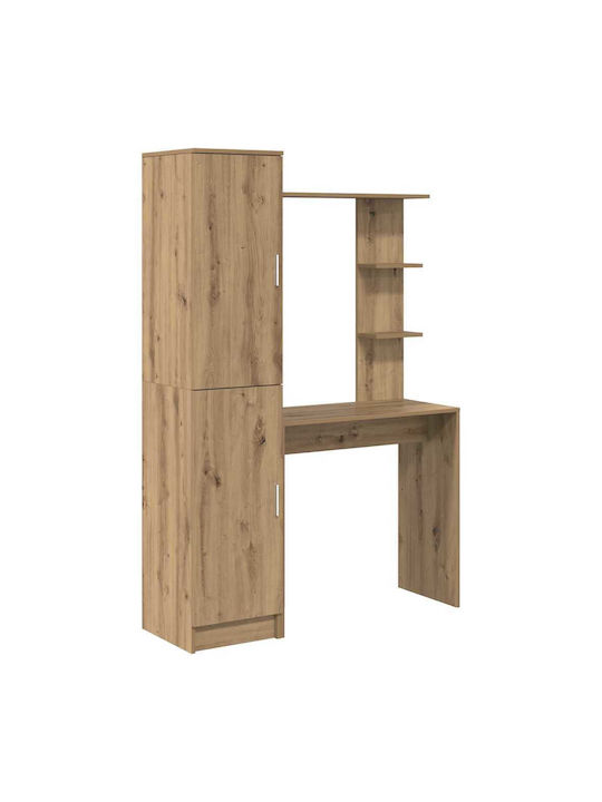 Kids Desk with Library made of Melamine Brown 78.5x37x154.5cm