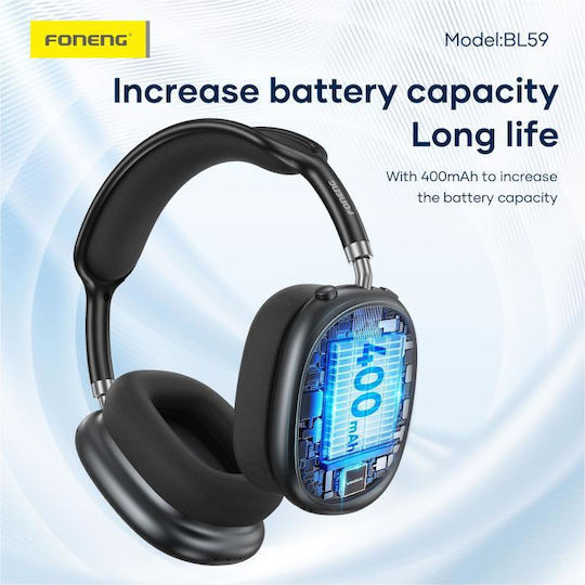 Foneng Fără fir Bluetooth Over Ear Căști cu 36 ore de Funcționare Argintii