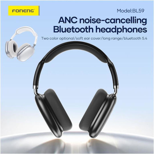 Foneng Fără fir Bluetooth Over Ear Căști cu 36 ore de Funcționare Argintii