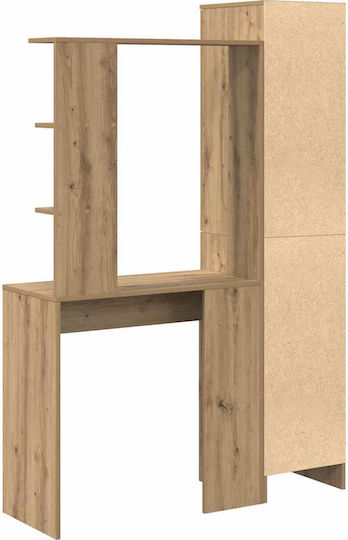 Kids Desk with Library made of Melamine Brown 78.5x37x154.5cm