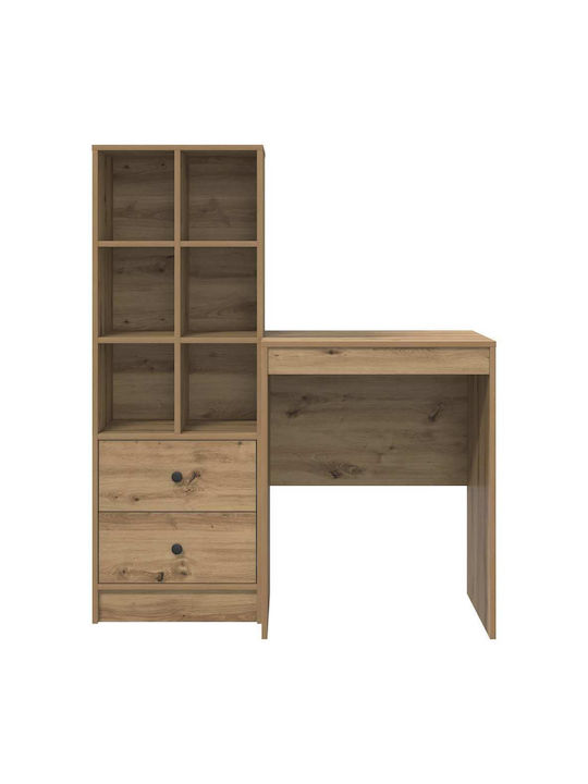Kids Desk with Library made of Melamine Brown 60x50x76cm