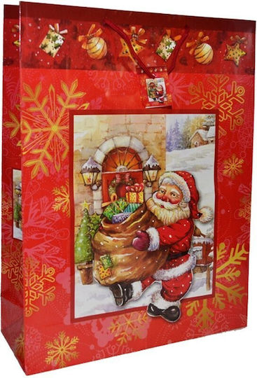 Claus Geantă Hârtie Crăciun Pentru Cadou 30x11x41cm (Desene Și Modele Diverse)