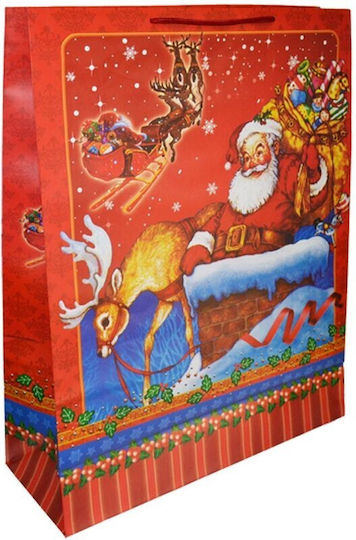 Claus Geantă Hârtie Crăciun Pentru Cadou 30x11x41cm (Desene Și Modele Diverse)