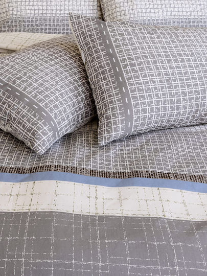 Nima Duvet Cover Set Cotton Single with Pillowcase 160x240 Sharp Gray