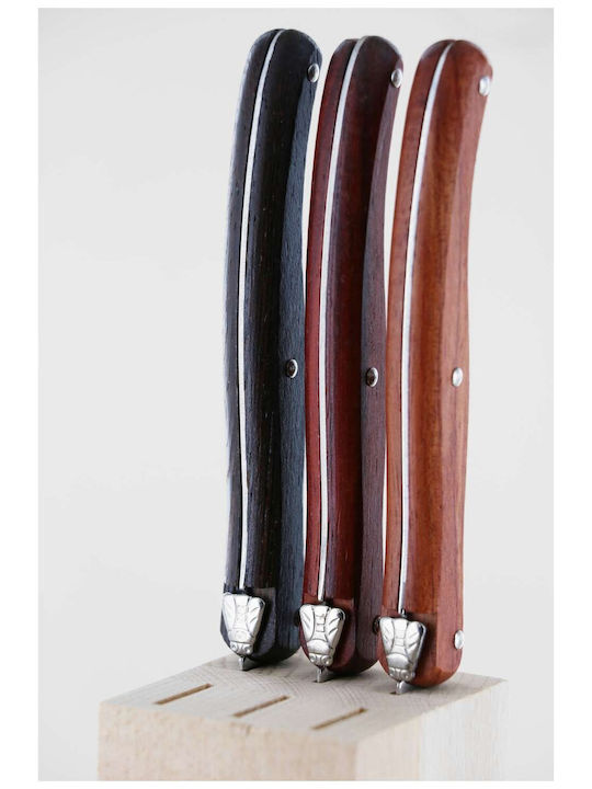Andre Verdier Laguiole Debutant Country Set mit Rostfreiem Stahl Messer mit Sockel 12cm 6 Stück