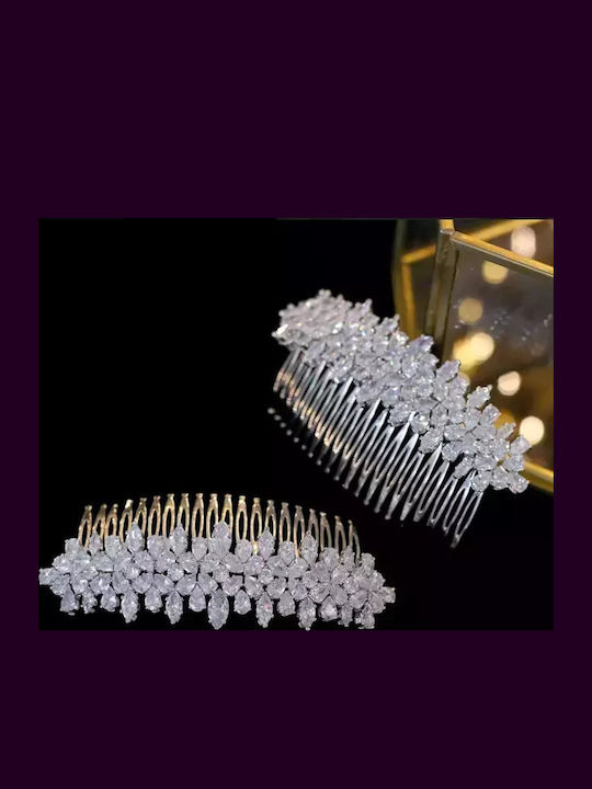 Charlie Luxury Series Our Perfect Side or Back Hairstyle with Bridal Veil Guaranteed Shine 100% Genuine Zircon Crystals