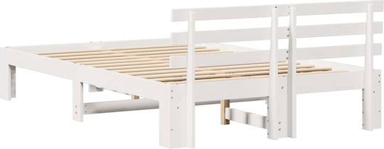 Pat pentru Copii Clasic Semi Dublu Μασίφ ξύλο πεύκου pentru Saltea 120x190cm