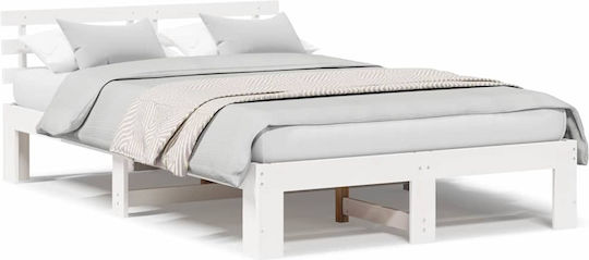 Pat pentru Copii Clasic Semi Dublu Μασίφ ξύλο πεύκου pentru Saltea 120x190cm