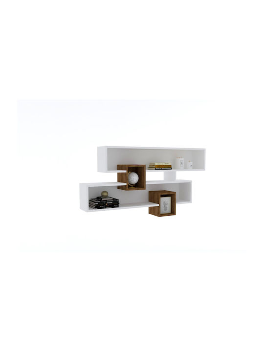 Shelf Wall Karen White / Walnut 120x22x77cm