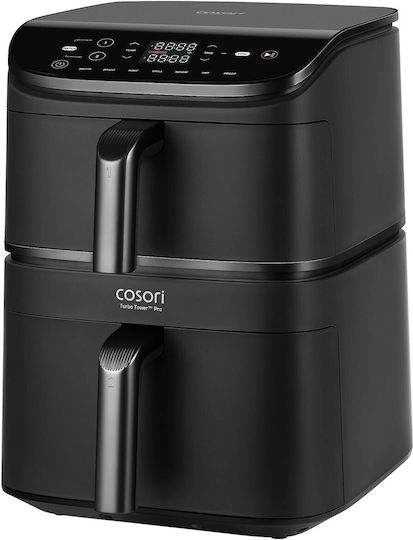Cosori Turbo Tower Air Fryer with Double Detachable Bucket 10.8lt Black
