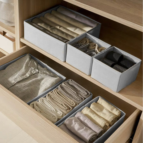 Fabric Storage Case for Underwear / Socks in Gray Color 6pcs
