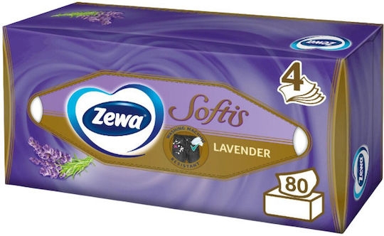 Zewa Softis Lavender 80 Hand towels 4 Ply (1 Box)