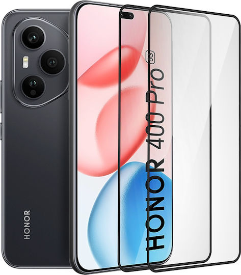 2x Gehärtetes Glas Honor 400 Pro 5G Erbord 3D Vollbild Schnelles Ganzes Display