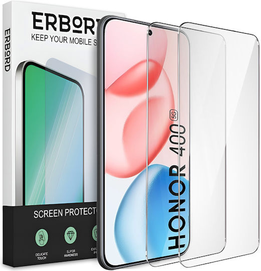 2 Броя Закалено Стъкло Honor 400 5G Erbord 9H Hard Glass Бързо