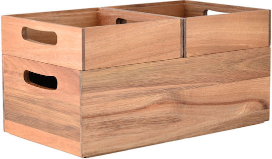 Estia Allure Wooden Square Serving Tray with Handles in Beige Color 20x17.5x6cm 02-34153 1pcs