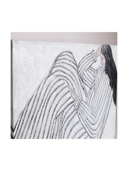 Panou Pânză Figură Feminină Alb-Negru 60x3.8x90cm
