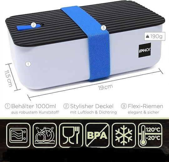 Cutie De Prânz Din Silicon Albă Cu Compartimente 1lt