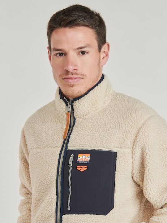 Polar Men's Fleece Cardigan Beige