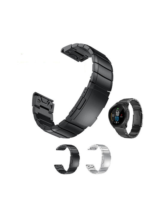 Garmin Instinct 2x Solar Tortoise Shell 26mm Stainless Steel Watch Strap Silver