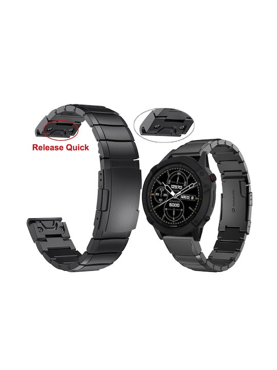 Garmin Instinct 2x Solar Tortoise Shell 26mm Stainless Steel Watch Strap Silver