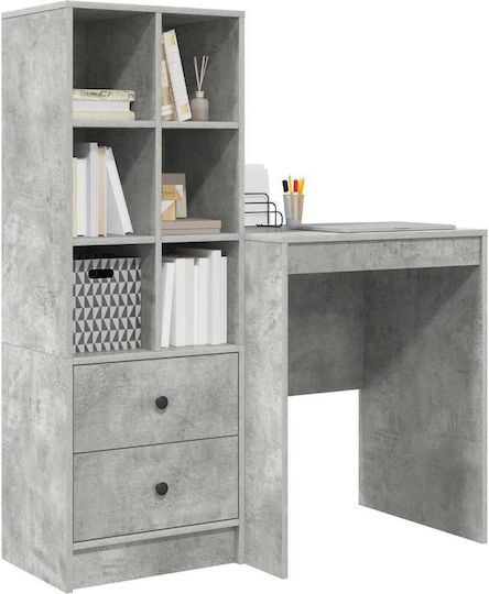 Kinderschreibtisch mit Bibliothek aus Melamin Gray 60x50x76cm