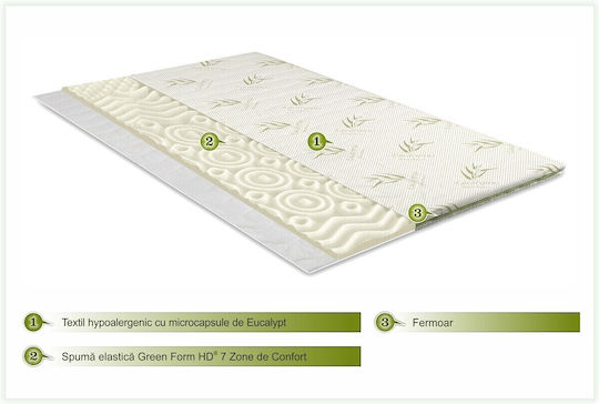 Green Future Аνώστρωμα Eucalyptus Comfort Единично Пяна с Махаемо Покритие 80x200x5см