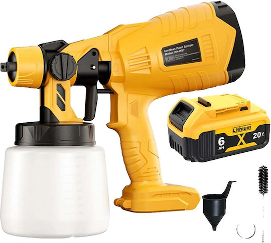 Sprayer Adjustable Flow Control Easy To Clean Type 1 Battery Powered Paint Spray Gun with 1lt Container AWDDBWCRB4ELSF