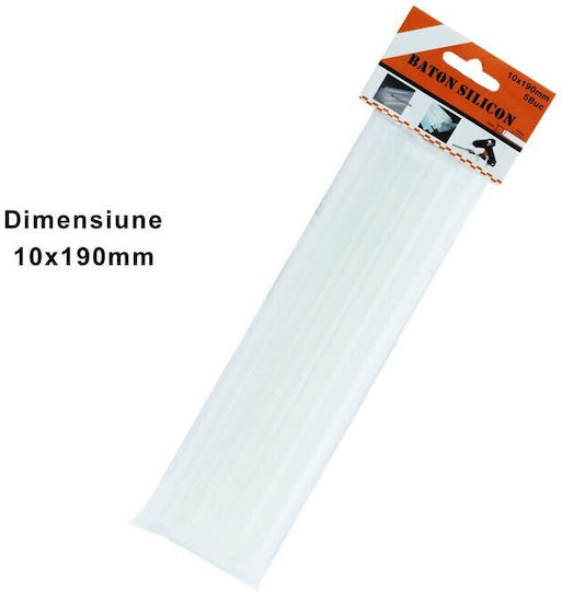 Set 5 Bățuri Adezive Termofuzibile Diametru 10 Mm Lungime 190 Mm Transparent