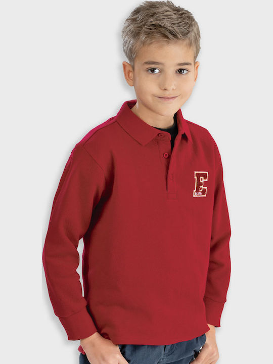 Παιδικό Polo Μακρυμάνικο Μπορντώ Polo Shirt