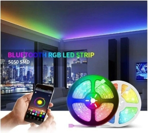 Inteligent Bandă LED RGB Lumină 2x5m Tip SMD5050 cu Telecomandă
