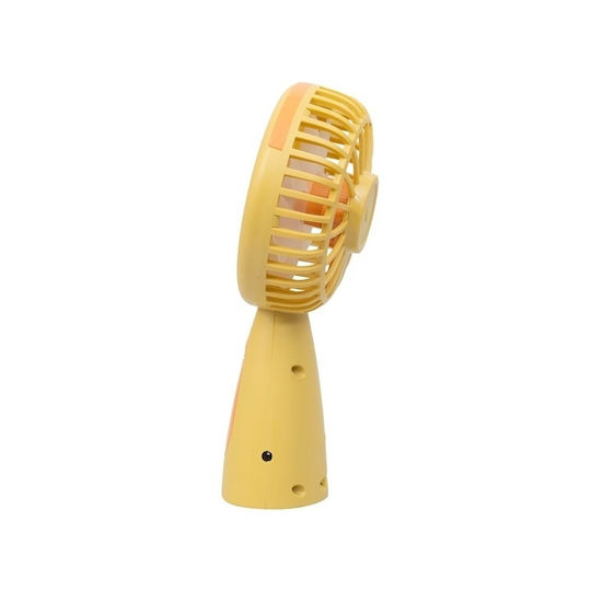 Mini Ventilator De Mână Usb Reîncărcabil Buton Pornit Oprit Fabricat Din Abs Dimensiuni 17cm X 9,5cm Galben