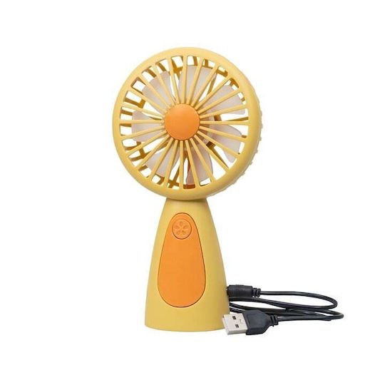 Mini Ventilator De Mână Usb Reîncărcabil Buton Pornit Oprit Fabricat Din Abs Dimensiuni 17cm X 9,5cm Galben