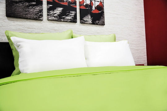 Green Future Σετ Παπλωματοθήκη 200x220cm Διπλή με 4 Μαξιλαροθήκες & 1 Σεντόνι Πράσινη