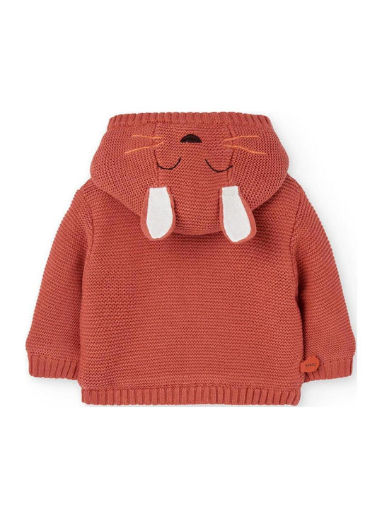 Kids Cardigan Knitted with Hood Orange